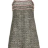 Femme CHANEL Robe Courte En Tweed à Design Sans Manches -Promos Féerie Jupe Boutique 17838974 37640402 1000