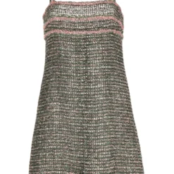 Femme CHANEL Robe Courte En Tweed à Design Sans Manches