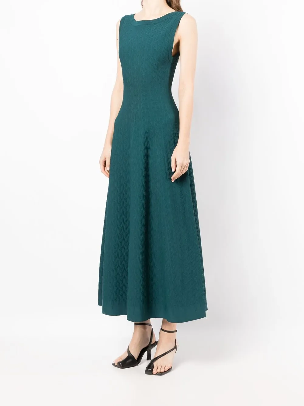 ALAIA Femme Alaïa Robe Longue évasée à Motif En Jacquard (années 2010) 5 ALAIA Femme Alaïa Robe Longue évasée à Motif En Jacquard (années 2010) – Image 3