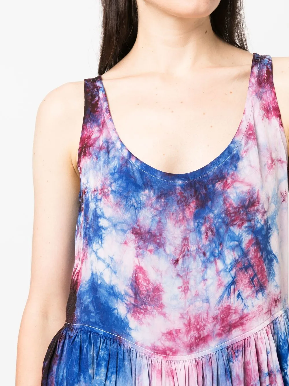 Femme Prada Robe Sans Manches à Imprimé Tie Dye (années 2000) 7 Femme Prada Robe Sans Manches à Imprimé Tie Dye (années 2000) – Image 5