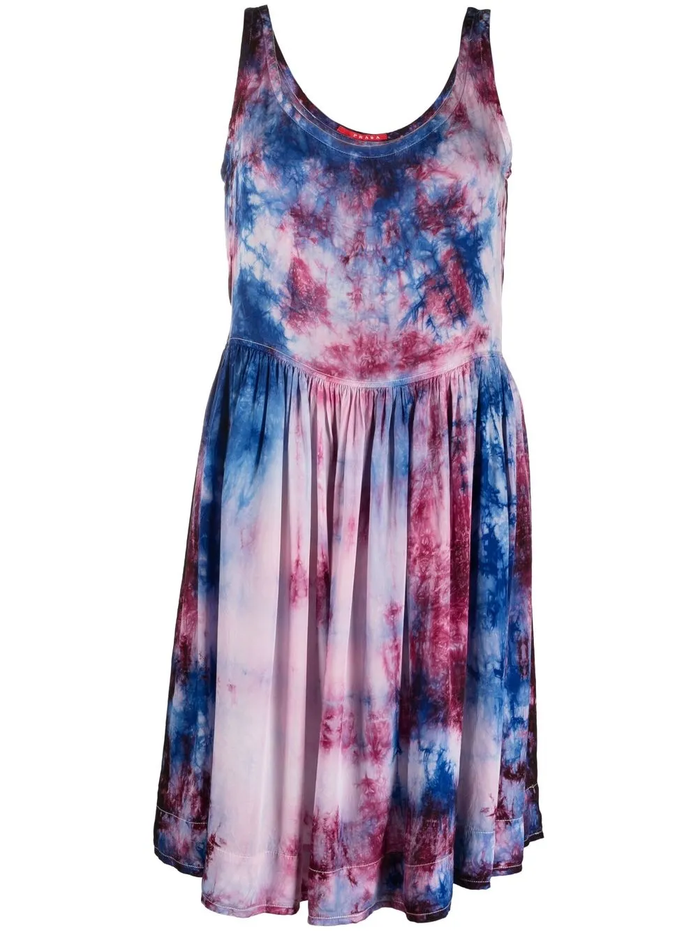 Femme Prada Robe Sans Manches à Imprimé Tie Dye (années 2000) 3 Femme Prada Robe Sans Manches à Imprimé Tie Dye (années 2000)