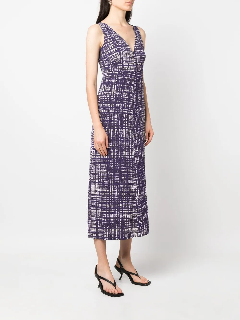 Femme Prada Robe Mi-longue à Motif Grille (années 2000) 5 Femme Prada Robe Mi-longue à Motif Grille (années 2000) – Image 3