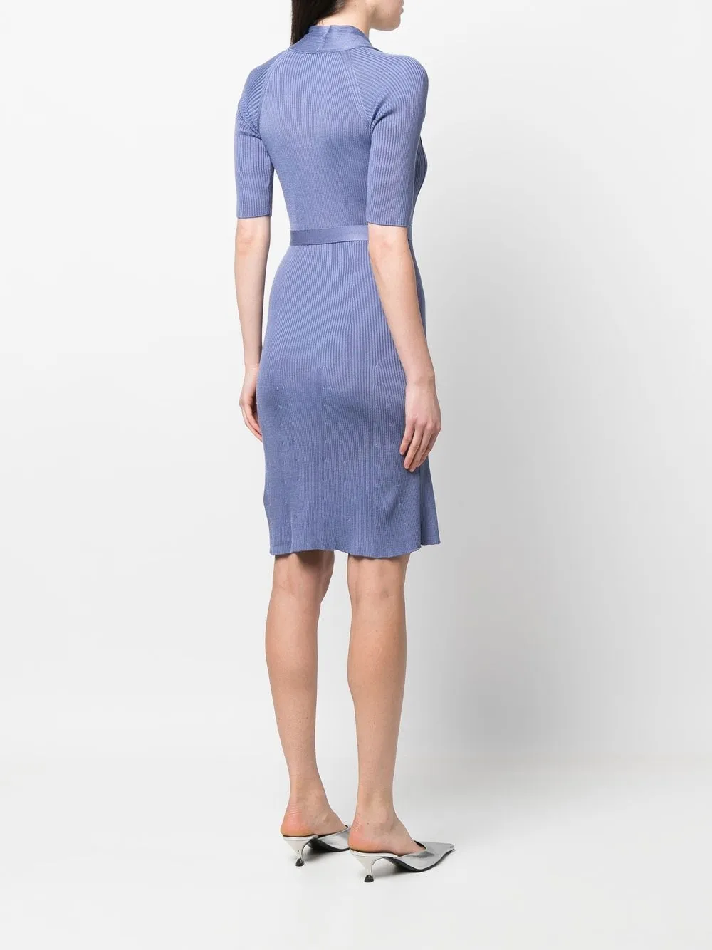 Femme Christian Dior Robe En Maille Nervurée à Taille Ceinturée Pre-owned (2010) 6 Femme Christian Dior Robe En Maille Nervurée à Taille Ceinturée Pre-owned (2010) – Image 4