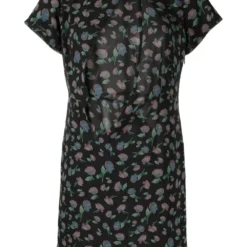 Femme Junya Watanabe Comme Des Garçons Robe Fleurie à Col Orné De Chaînes (années 2010)