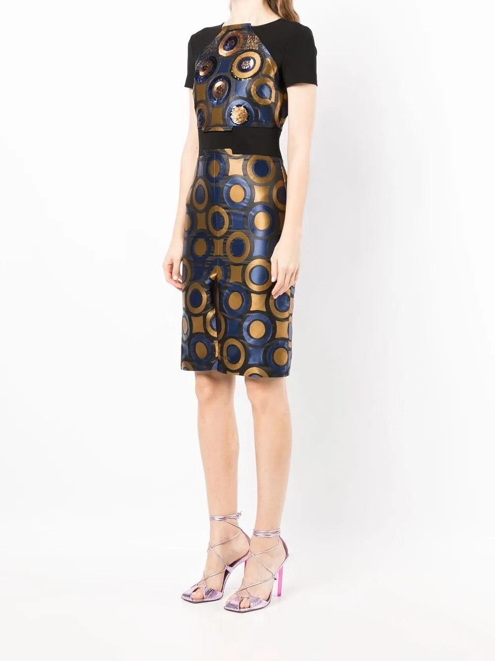 Femme Versace Robe Imprimée à Manches Courtes 5 Femme Versace Robe Imprimée à Manches Courtes – Image 3