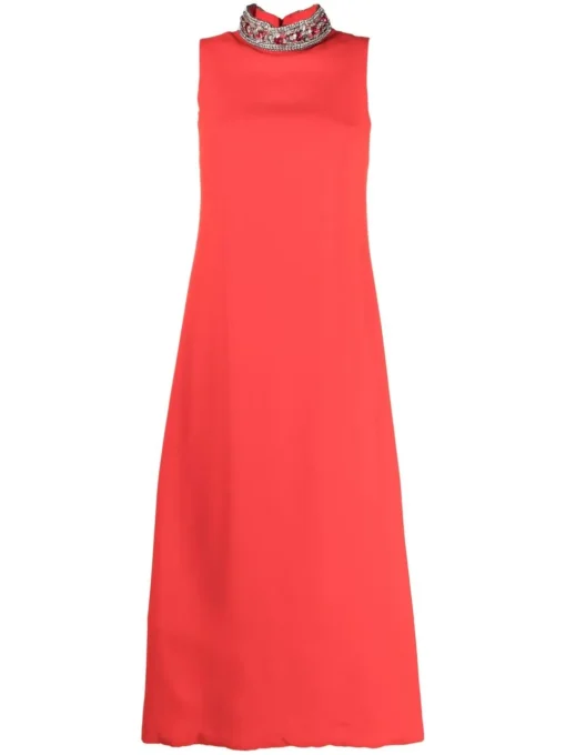 Femme A.N.G.E.L.O. Vintage Cult Robe Longue Trapèze à Col Orné De Strass (années 1960) 3 Femme A.N.G.E.L.O. Vintage Cult Robe Longue Trapèze à Col Orné De Strass (années 1960) -Promos Féerie Jupe Boutique 18457697 39685329 1000