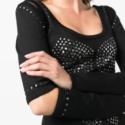 Femme Versace Robe Cintrée à Détails De Clous (2010) -Promos Féerie Jupe Boutique 18460019 39914973 1000