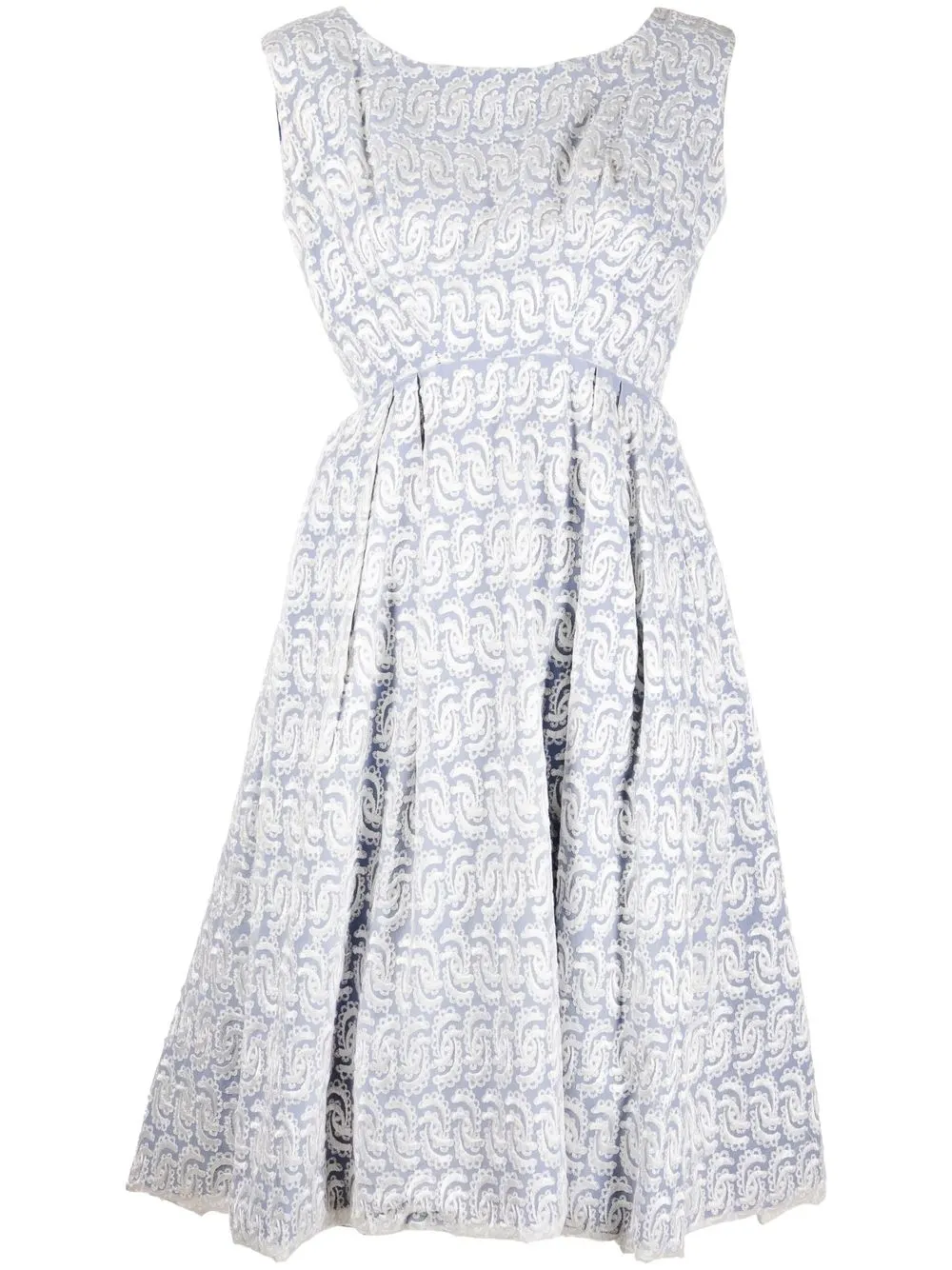 Femme A.N.G.E.L.O. Vintage Cult Robe Froncée à Motif Géométrique (années 1950) 3 Femme A.N.G.E.L.O. Vintage Cult Robe Froncée à Motif Géométrique (années 1950)