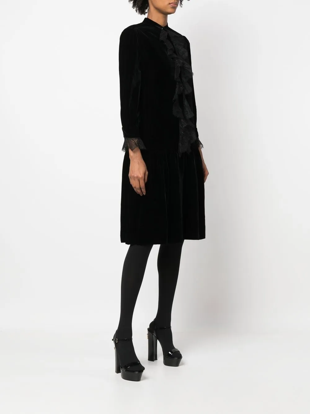 Femme Christian Dior Robe En Velours à Manches Longue Pre-owned (années 1970) 5 Femme Christian Dior Robe En Velours à Manches Longue Pre-owned (années 1970) – Image 3