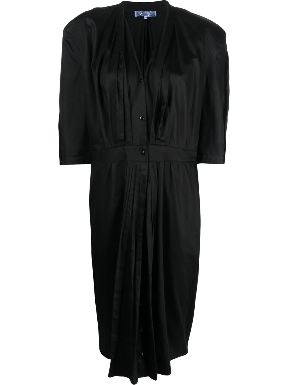 Femme Thierry Mugler Robe Boutonnée à Détails Plissés (années 1980)