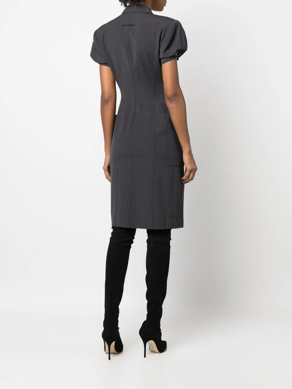 Femme Jean Paul Gaultier Robe Rayée à Boutonnière Croisée (années 1980) 6 Femme Jean Paul Gaultier Robe Rayée à Boutonnière Croisée (années 1980) – Image 4