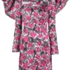 Femme Moschino Robe Fleurie à Manches Bouffantes (années 2000)