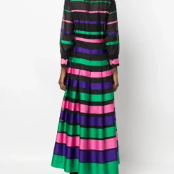 Femme A.N.G.E.L.O. Vintage Cult Robe Longue évasée à Rayures (années 1970) -Promos Féerie Jupe Boutique 19161866 42349433 1000