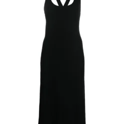 Femme Yohji Yamamoto Robe Mi-longue à Dos Ouvert (années 2000)