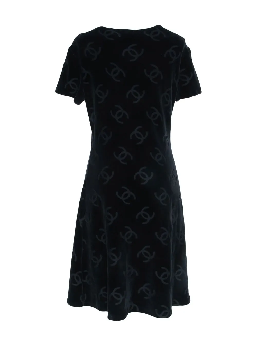 Femme CHANEL Robe Trapèze à Logo CC Imprimé (années 1990) 4 Femme CHANEL Robe Trapèze à Logo CC Imprimé (années 1990) – Image 2