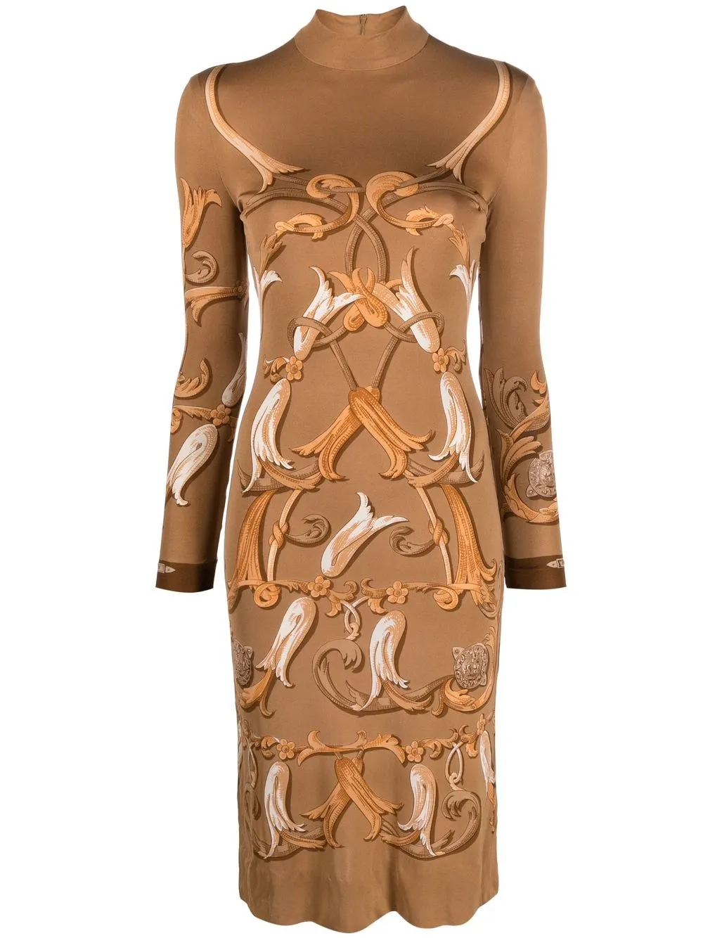 Femme Hermès Robe En Soie à Imprimé Art Nouveau Pre-owned (années 1970) 3 Femme Hermès Robe En Soie à Imprimé Art Nouveau Pre-owned (années 1970)