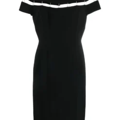 Femme Thierry Mugler Robe à Détails Rayés (années 1990)