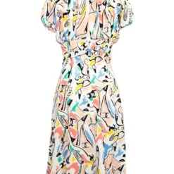 Femme CHANEL Robe En Soie à Imprimé Graphique (années 1990) -Promos Féerie Jupe Boutique 19328964 42730360 1000