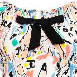 Femme CHANEL Robe En Soie à Imprimé Graphique (années 1990) -Promos Féerie Jupe Boutique 19328964 42730362 1000