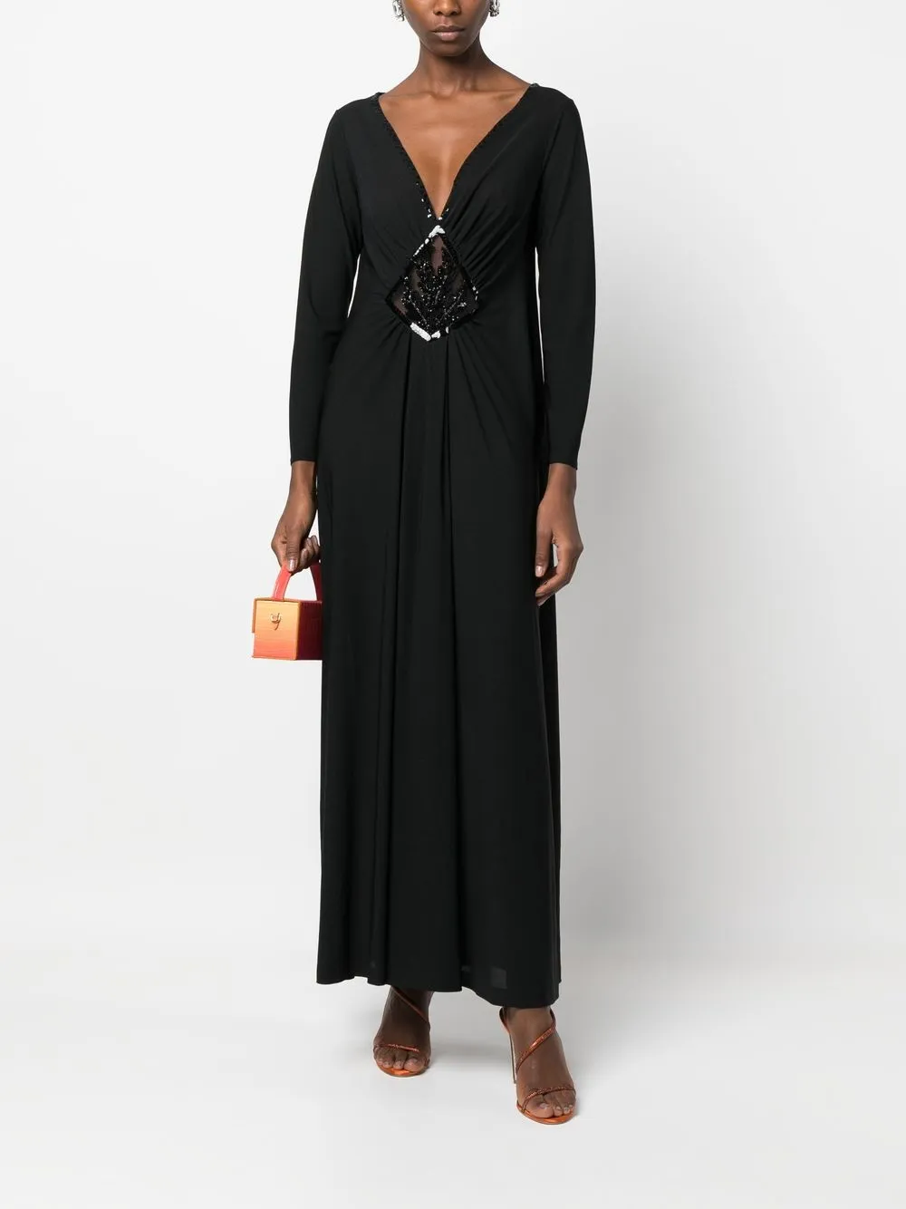 Femme A.N.G.E.L.O. Vintage Cult Robe Longue à Ornements En Sequins (années 1970) 4 Femme A.N.G.E.L.O. Vintage Cult Robe Longue à Ornements En Sequins (années 1970) – Image 2