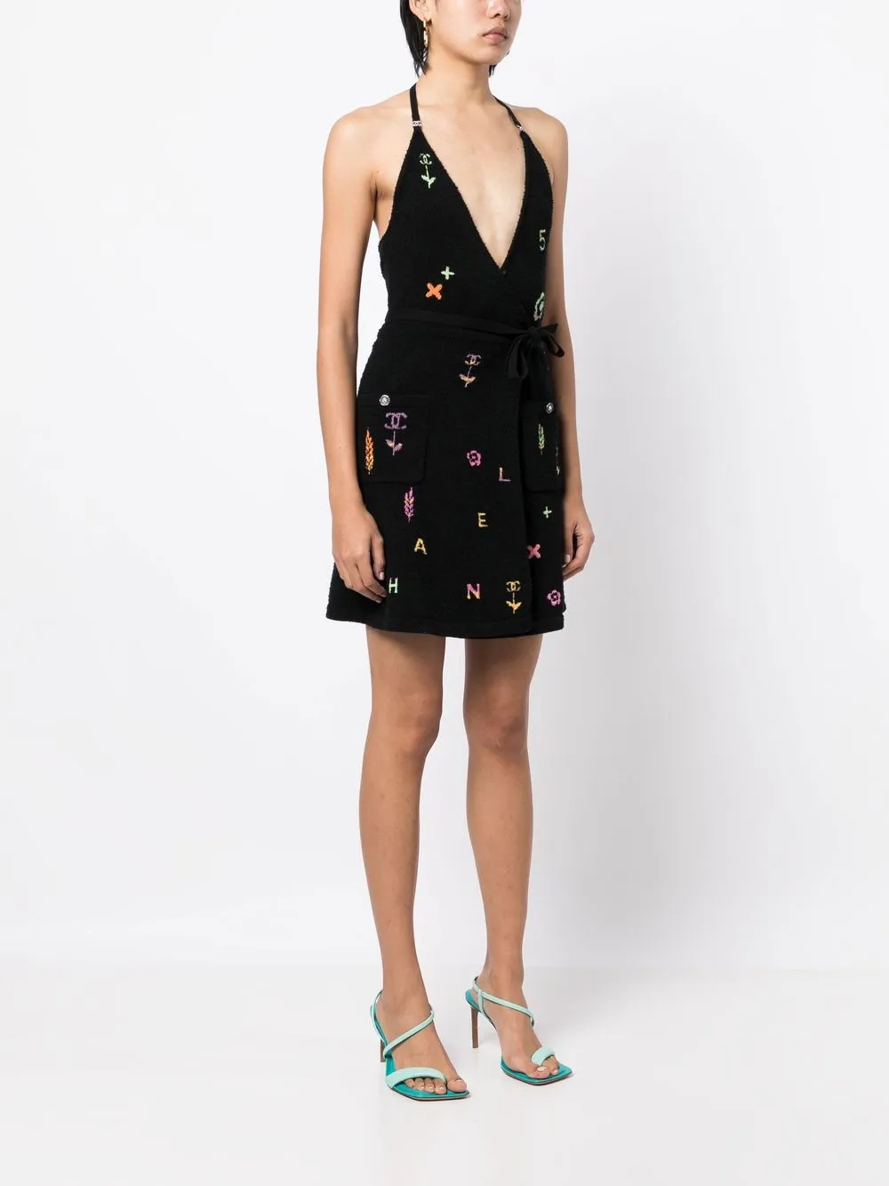 Femme CHANEL Robe Portefeuille à Logo Imprimé 5 Femme CHANEL Robe Portefeuille à Logo Imprimé – Image 3