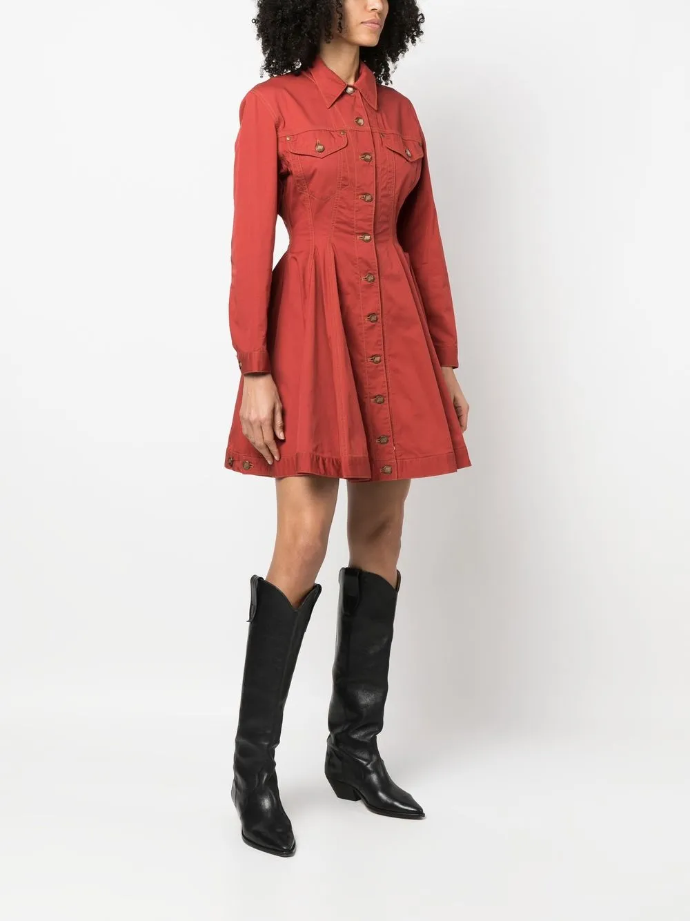 Femme Jean Paul Gaultier Robe En Jean 1989 à Boutons Logo 5 Femme Jean Paul Gaultier Robe En Jean 1989 à Boutons Logo – Image 3