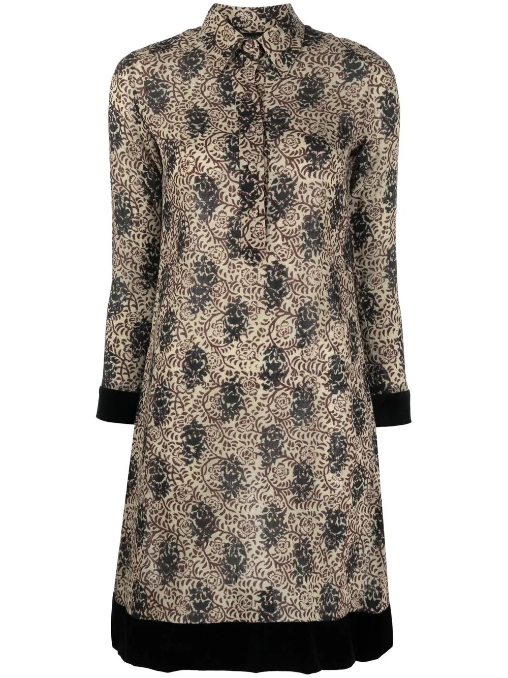 Femme Jean Paul Gaultier Robe-chemise à Imprimé Feuillage (années 1990) 3 Femme Jean Paul Gaultier Robe-chemise à Imprimé Feuillage (années 1990)