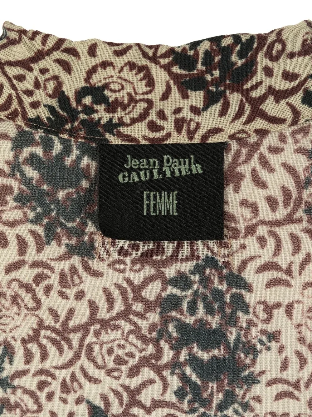 Femme Jean Paul Gaultier Robe-chemise à Imprimé Feuillage (années 1990) 8 Femme Jean Paul Gaultier Robe-chemise à Imprimé Feuillage (années 1990) – Image 6