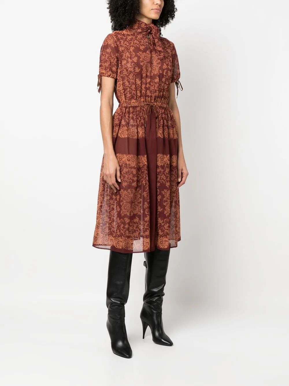 Femme Jean Paul Gaultier Robe Mi-longue à Imprimé Abstrait (années 1980) 5 Femme Jean Paul Gaultier Robe Mi-longue à Imprimé Abstrait (années 1980) – Image 3