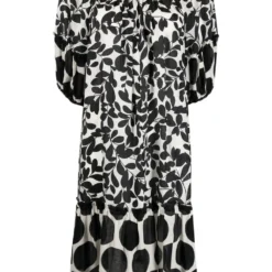 Femme Dolce & Gabbana Robe En Soie à Imprimé Graphique (années 2000)