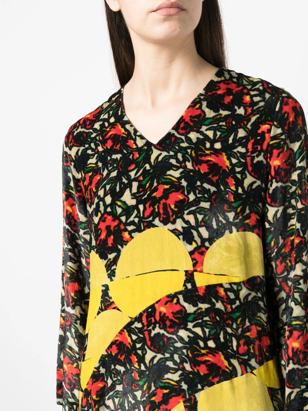 Femme Dries Van Noten Robe Froncée à Imprimé Abstrait (années 2000) 7 Femme Dries Van Noten Robe Froncée à Imprimé Abstrait (années 2000) – Image 5