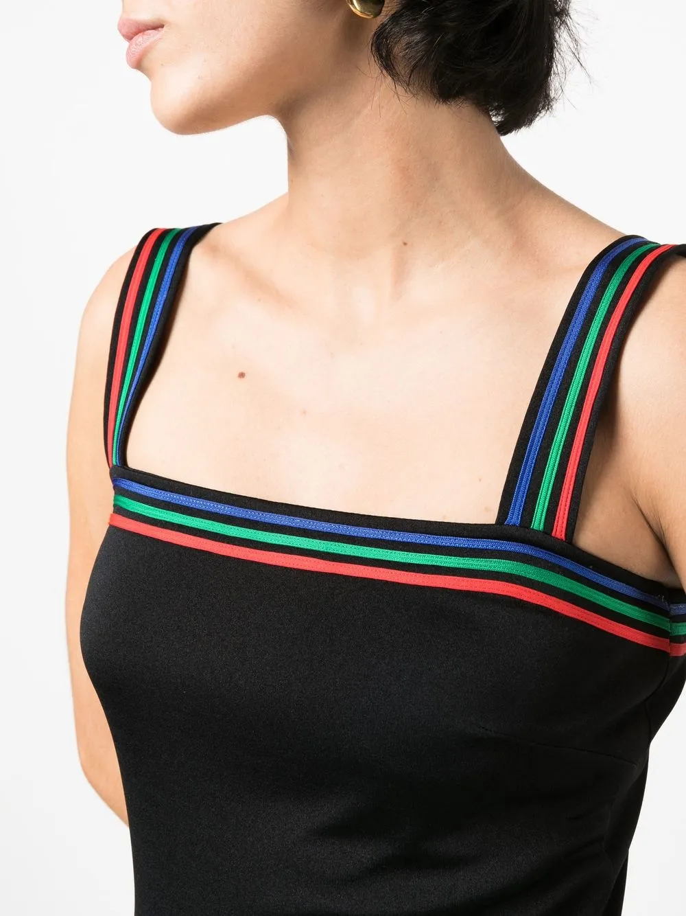 Femme A.N.G.E.L.O. Vintage Cult Robe Longue à Détails Rayés (années 1970) 7 Femme A.N.G.E.L.O. Vintage Cult Robe Longue à Détails Rayés (années 1970) – Image 5