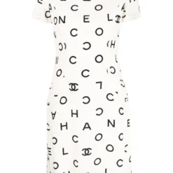 Femme CHANEL Robe En Soie à Logo Coco (années 1990)