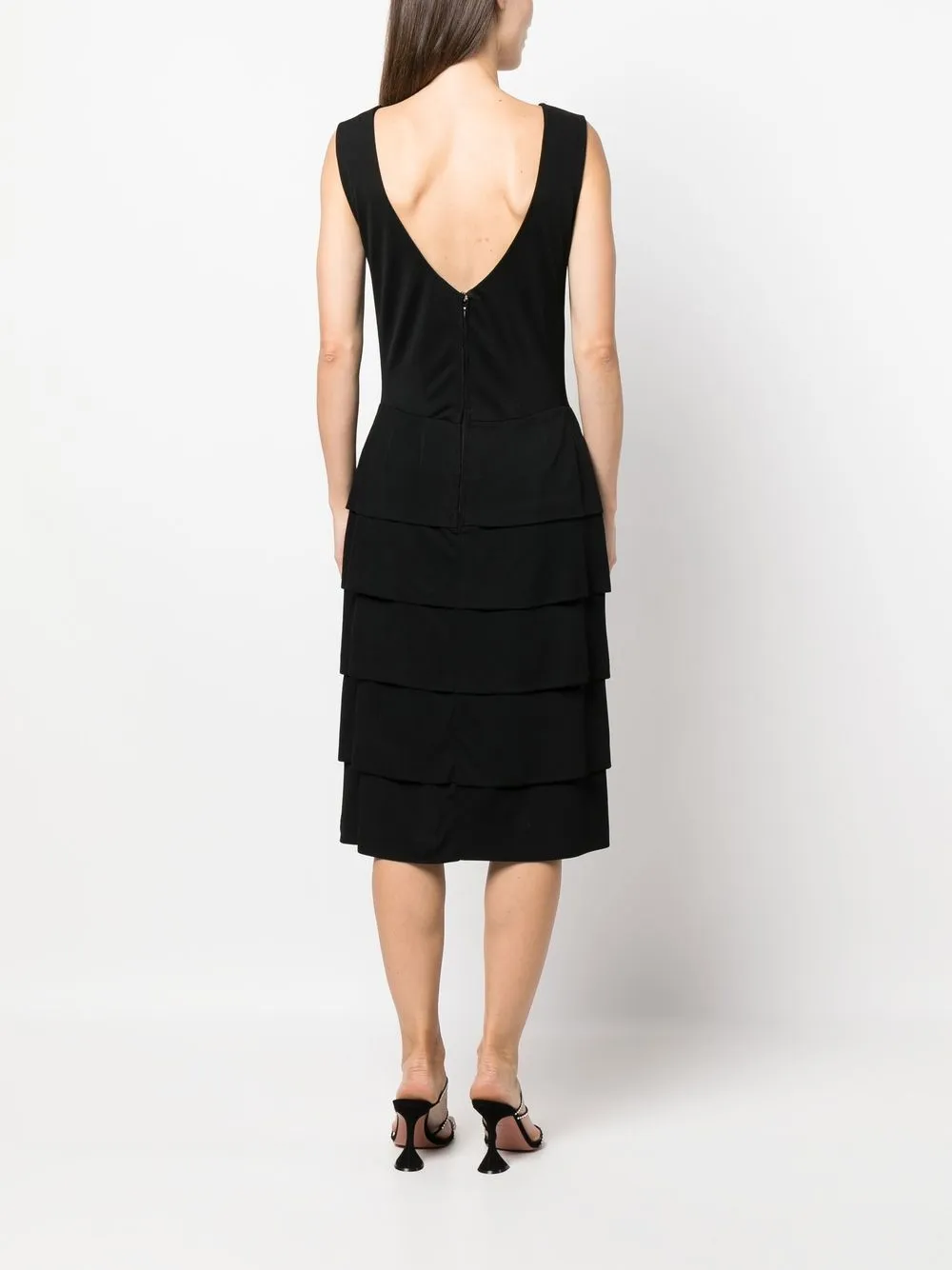 Femme A.N.G.E.L.O. Vintage Cult Robe Mi-longue à Volants Superposés (années 1960) 6 Femme A.N.G.E.L.O. Vintage Cult Robe Mi-longue à Volants Superposés (années 1960) – Image 4