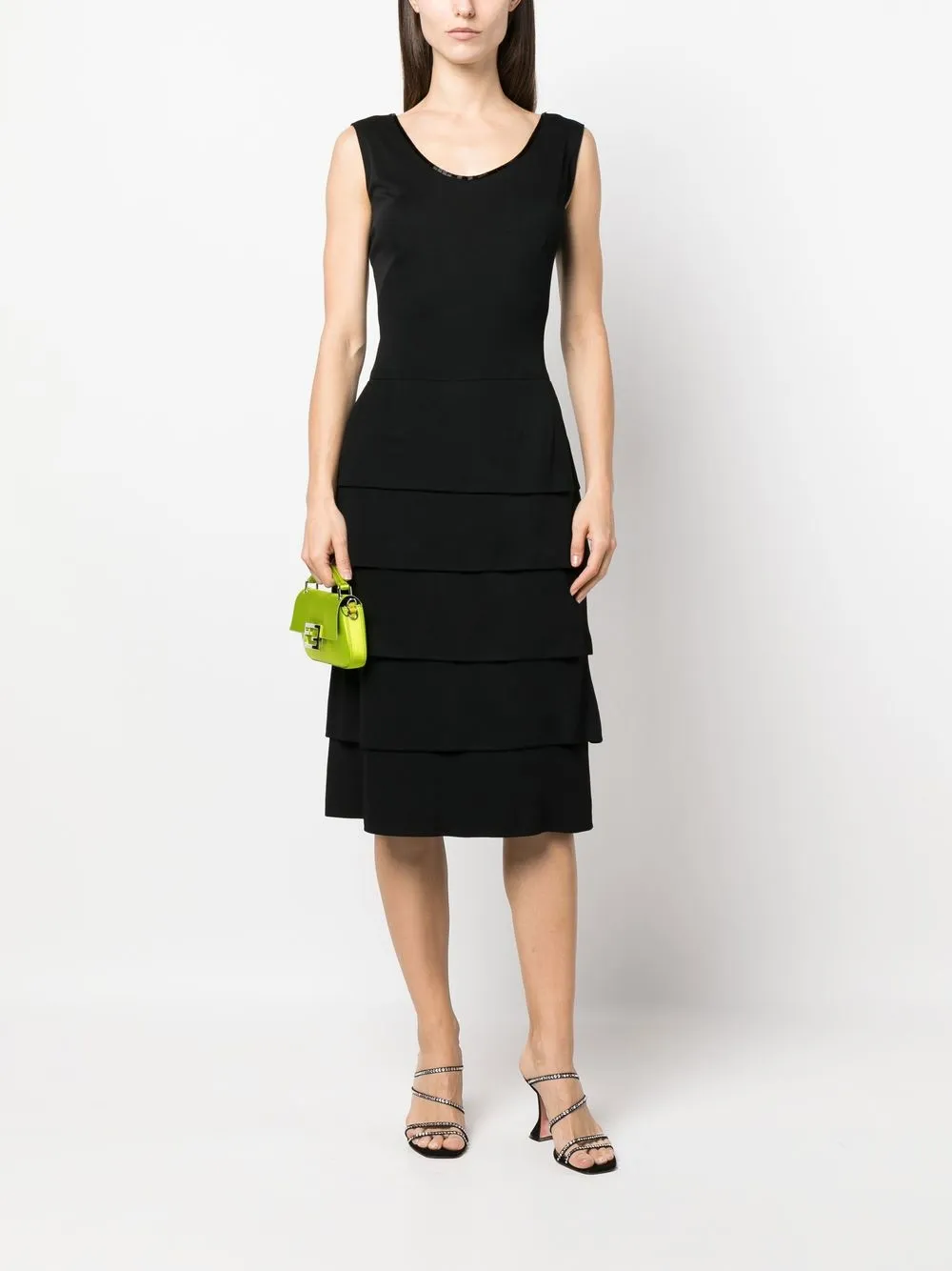 Femme A.N.G.E.L.O. Vintage Cult Robe Mi-longue à Volants Superposés (années 1960) 4 Femme A.N.G.E.L.O. Vintage Cult Robe Mi-longue à Volants Superposés (années 1960) – Image 2