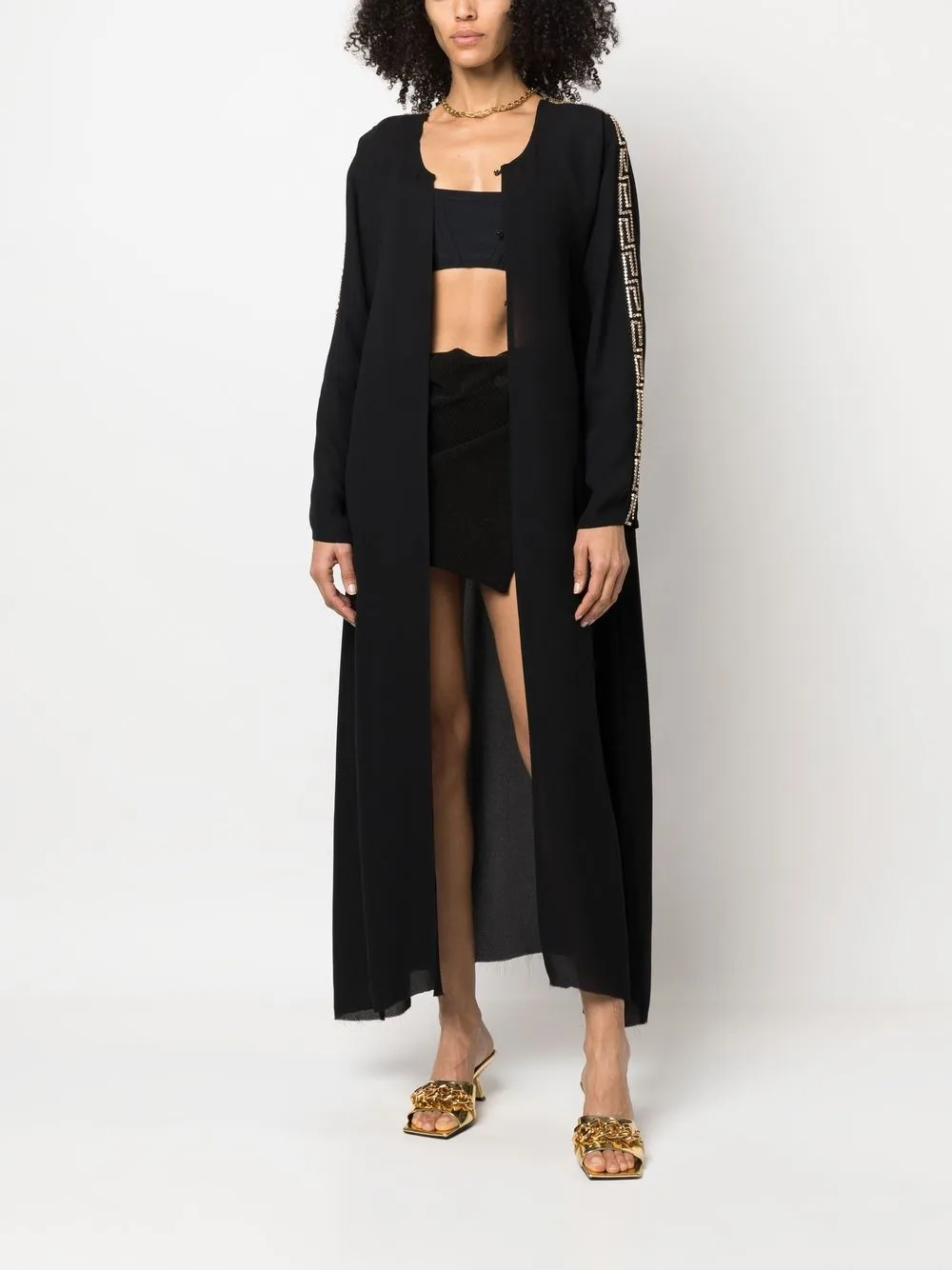 Femme Versace Robe En Soie Greca à Coupe Longue (années 2010) 4 Femme Versace Robe En Soie Greca à Coupe Longue (années 2010) – Image 2