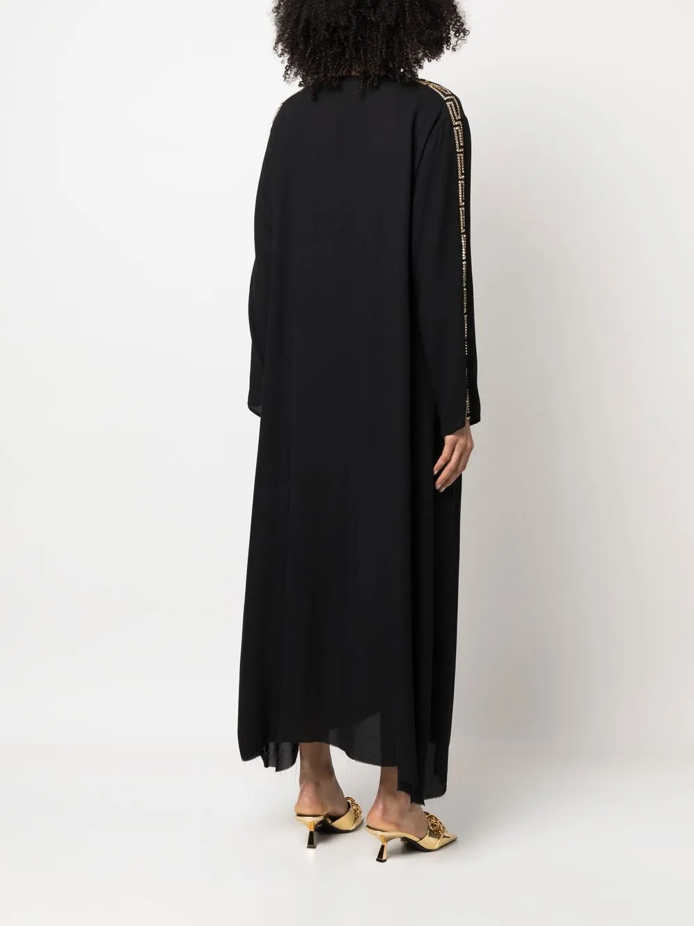 Femme Versace Robe En Soie Greca à Coupe Longue (années 2010) 6 Femme Versace Robe En Soie Greca à Coupe Longue (années 2010) – Image 4