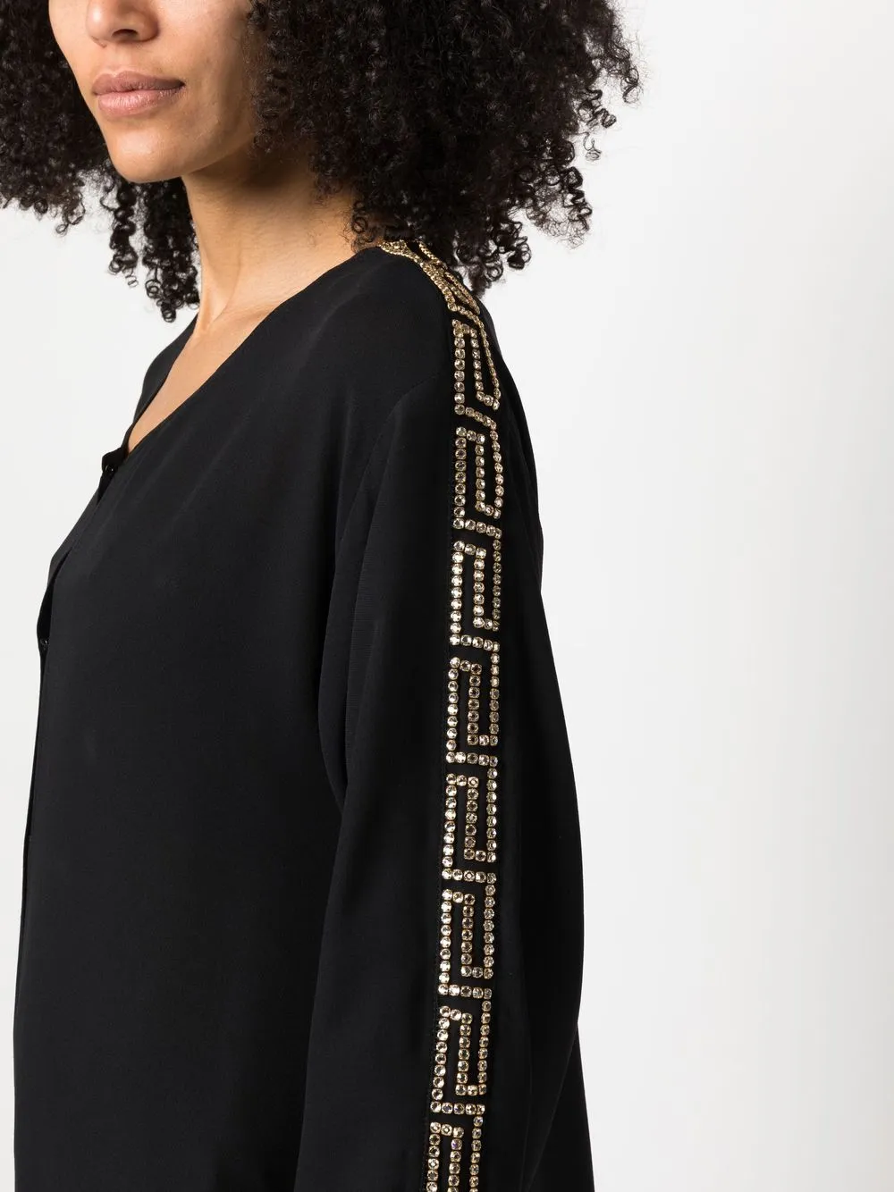 Femme Versace Robe En Soie Greca à Coupe Longue (années 2010) 7 Femme Versace Robe En Soie Greca à Coupe Longue (années 2010) – Image 5