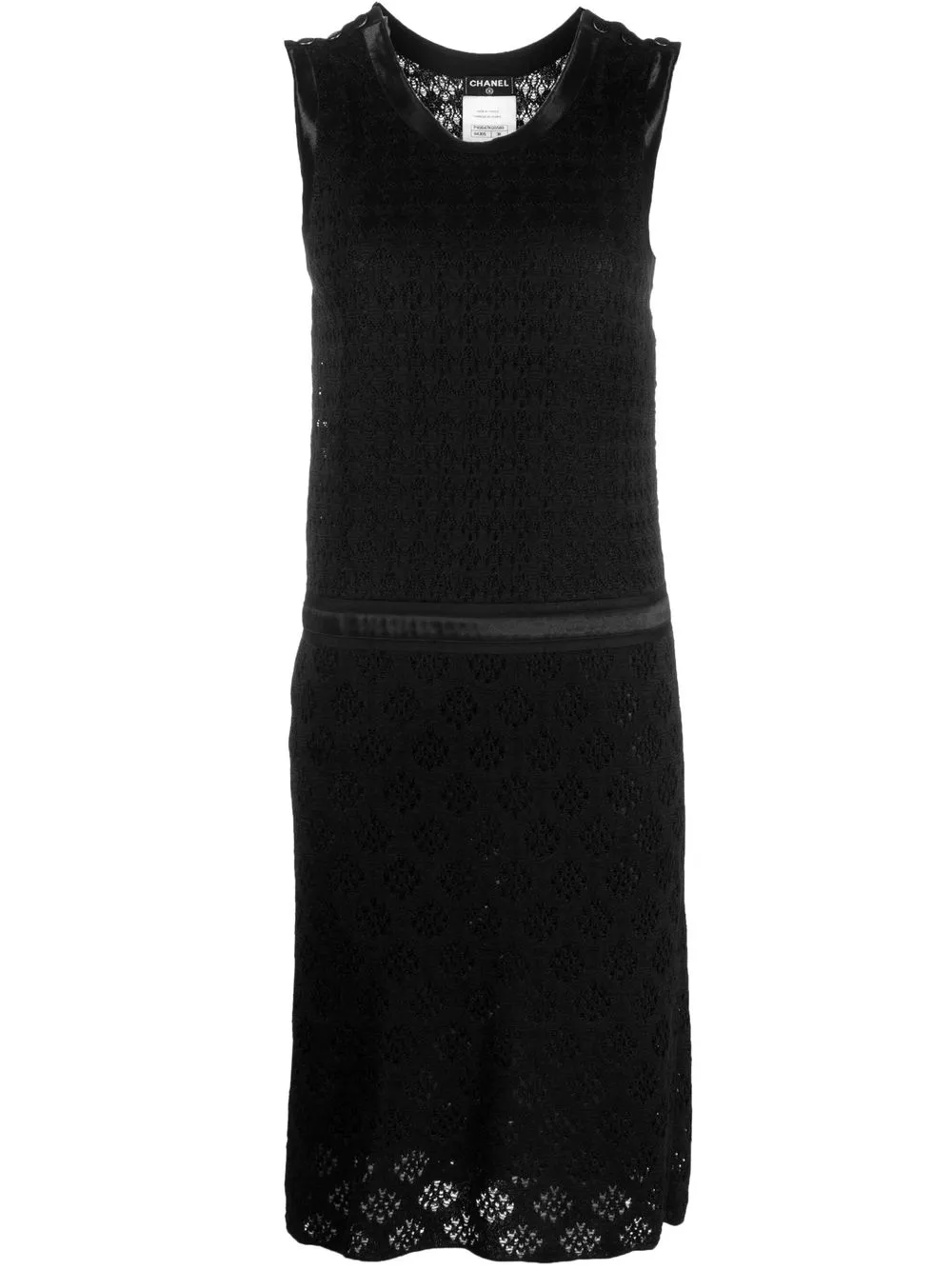 Femme CHANEL Robe En Crochet à Design Sans Manches 3 Femme CHANEL Robe En Crochet à Design Sans Manches