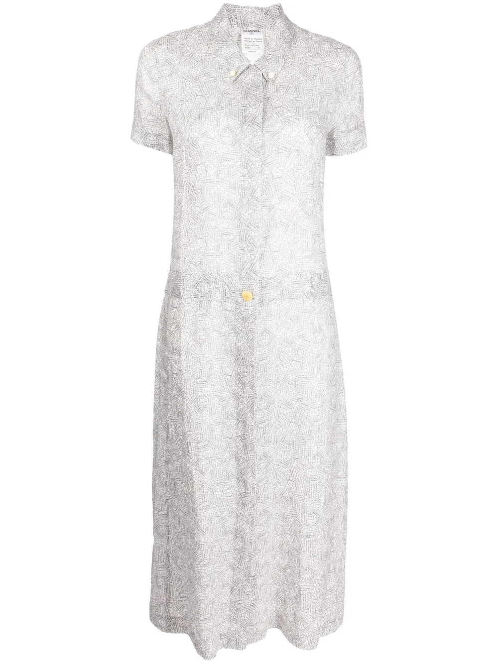 Femme CHANEL Robe Mi-longue à Logo Imprimé (1999) 3 Femme CHANEL Robe Mi-longue à Logo Imprimé (1999)