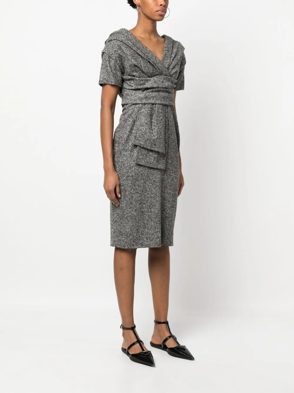 Femme Christian Dior Robe Drapée à Manches Courtes Pre-owned (années 2000) 5 Femme Christian Dior Robe Drapée à Manches Courtes Pre-owned (années 2000) – Image 3