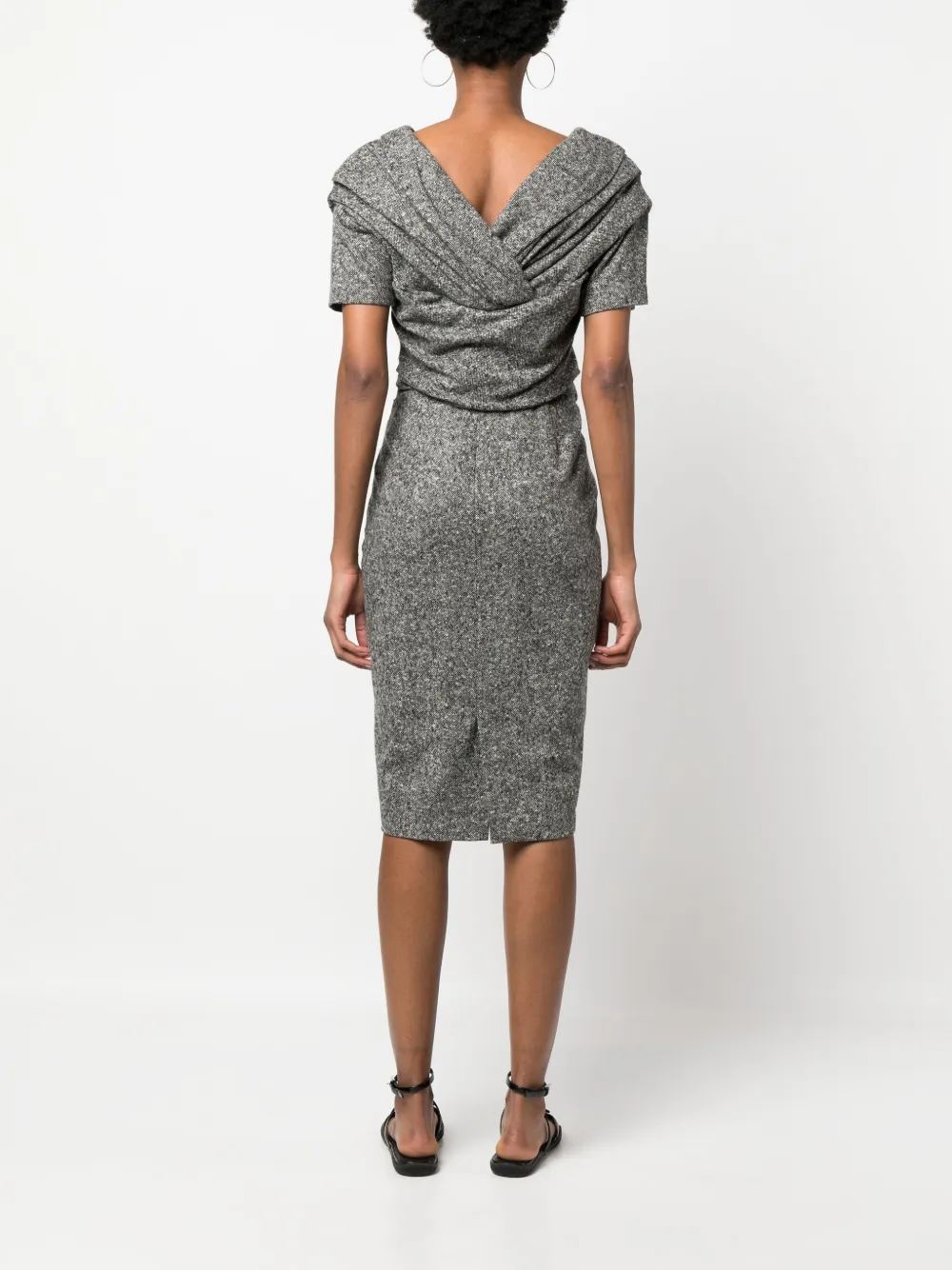 Femme Christian Dior Robe Drapée à Manches Courtes Pre-owned (années 2000) 6 Femme Christian Dior Robe Drapée à Manches Courtes Pre-owned (années 2000) – Image 4