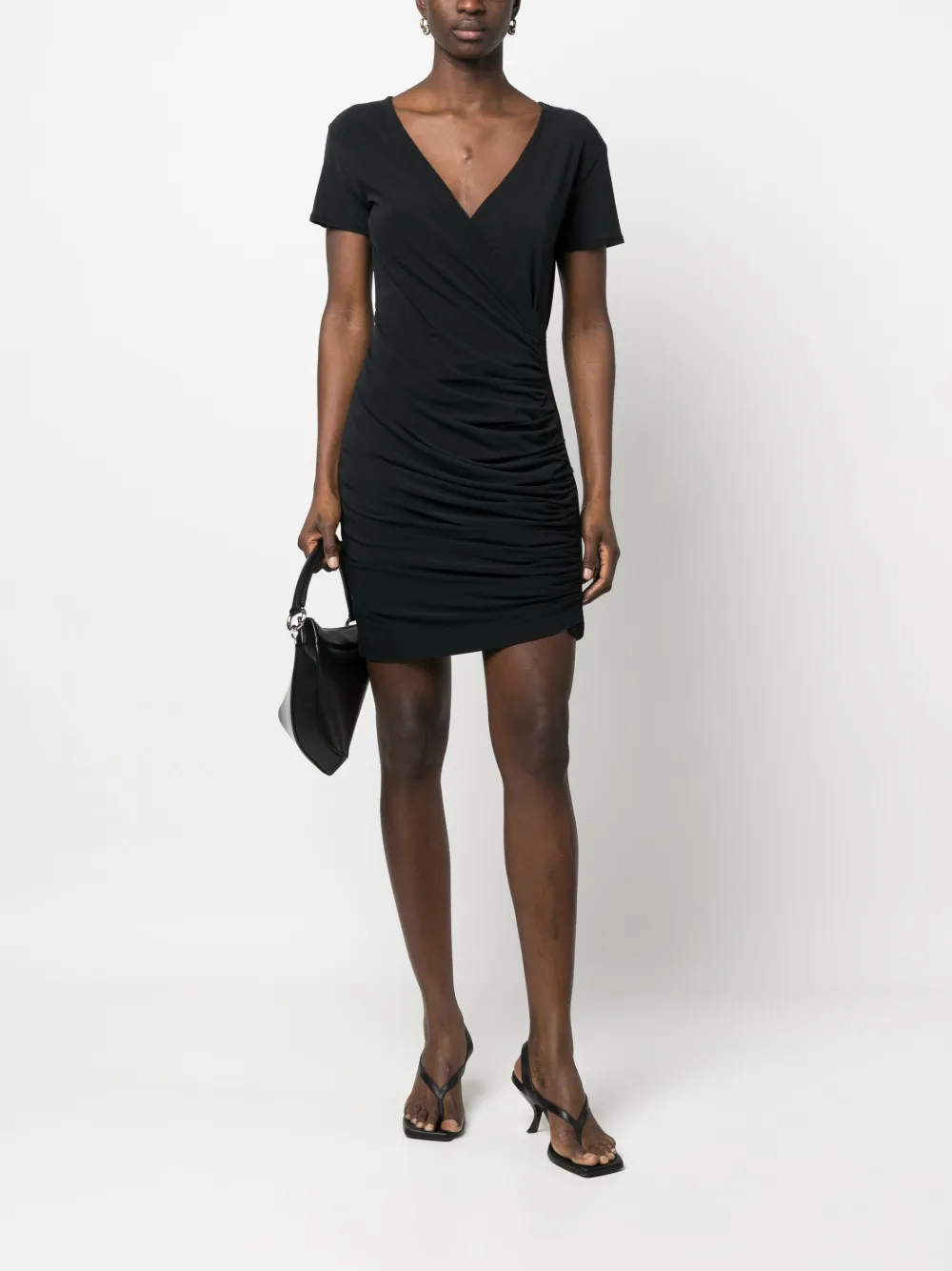 GIANFRANCO FERRE Femme Gianfranco Ferré Robe Froncée à Manches Courtes (années 2000) 4 GIANFRANCO FERRE Femme Gianfranco Ferré Robe Froncée à Manches Courtes (années 2000) – Image 2