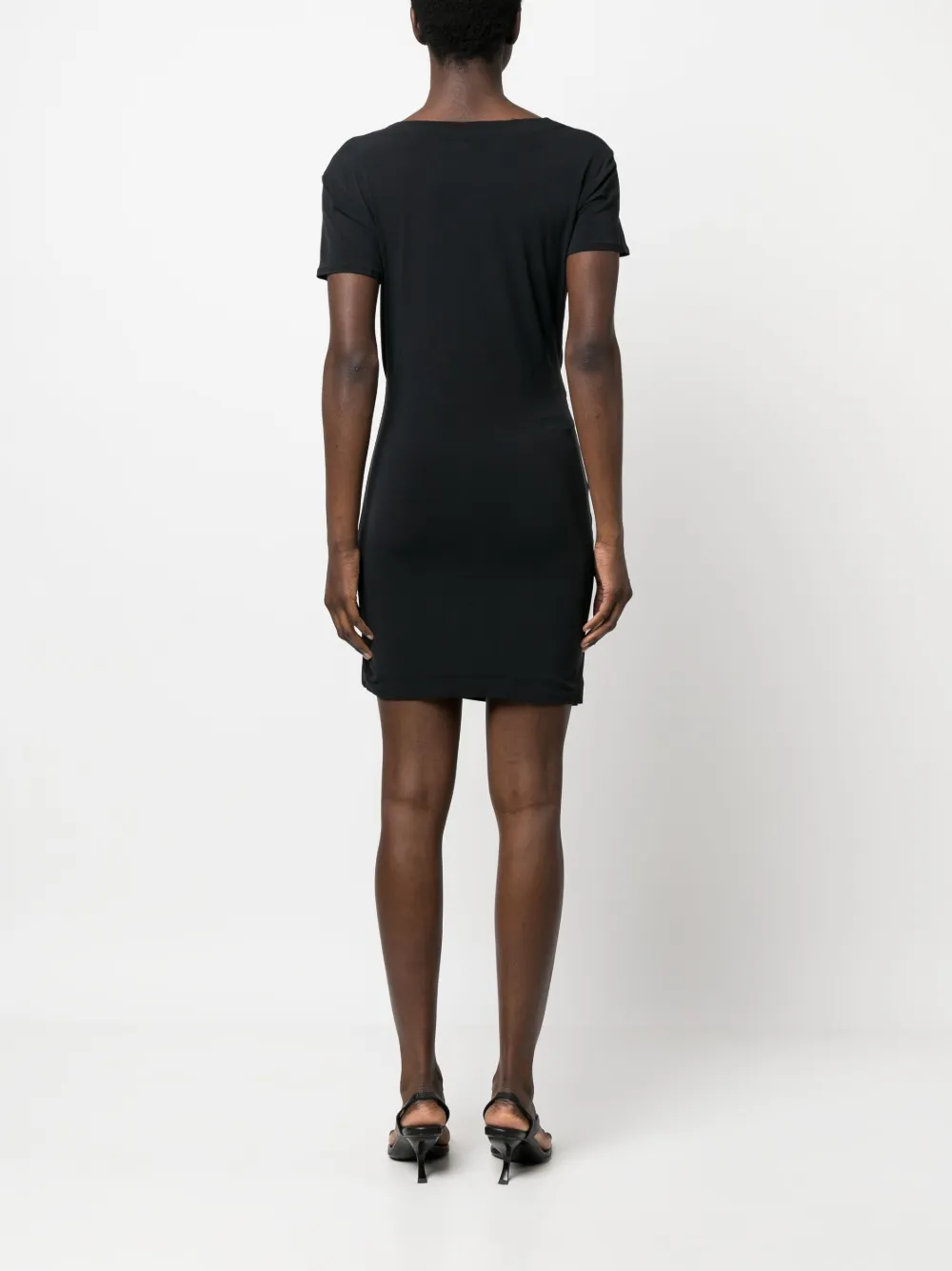 GIANFRANCO FERRE Femme Gianfranco Ferré Robe Froncée à Manches Courtes (années 2000) 6 GIANFRANCO FERRE Femme Gianfranco Ferré Robe Froncée à Manches Courtes (années 2000) – Image 4