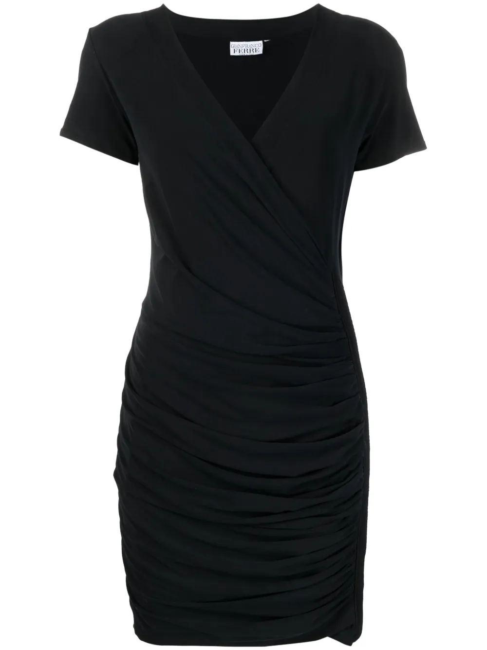 GIANFRANCO FERRE Femme Gianfranco Ferré Robe Froncée à Manches Courtes (années 2000) 3 GIANFRANCO FERRE Femme Gianfranco Ferré Robe Froncée à Manches Courtes (années 2000)