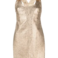 Femme Versace Robe Courte à Effet Métallisé