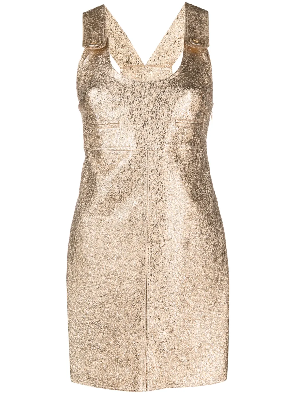 Femme Versace Robe Courte à Effet Métallisé