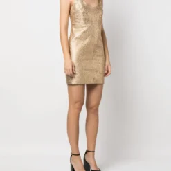 Femme Versace Robe Courte à Effet Métallisé -Promos Féerie Jupe Boutique 19946649 50214748 1000