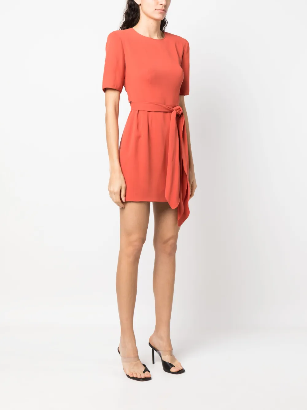 Femme Giorgio Armani Robe Courte évasée à Taille Nouée (années 1980) 5 Femme Giorgio Armani Robe Courte évasée à Taille Nouée (années 1980) – Image 3