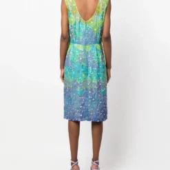 Femme A.N.G.E.L.O. Vintage Cult Robe En Soie à Broderie De Sequins (années 1960) -Promos Féerie Jupe Boutique 20127838 50152973 1000